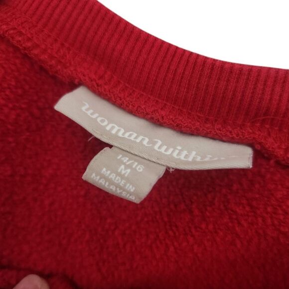 Woman Within Sweatshirt Medium 14 16 Lot of 2 Red Gray Design - Picture 2 of 8
